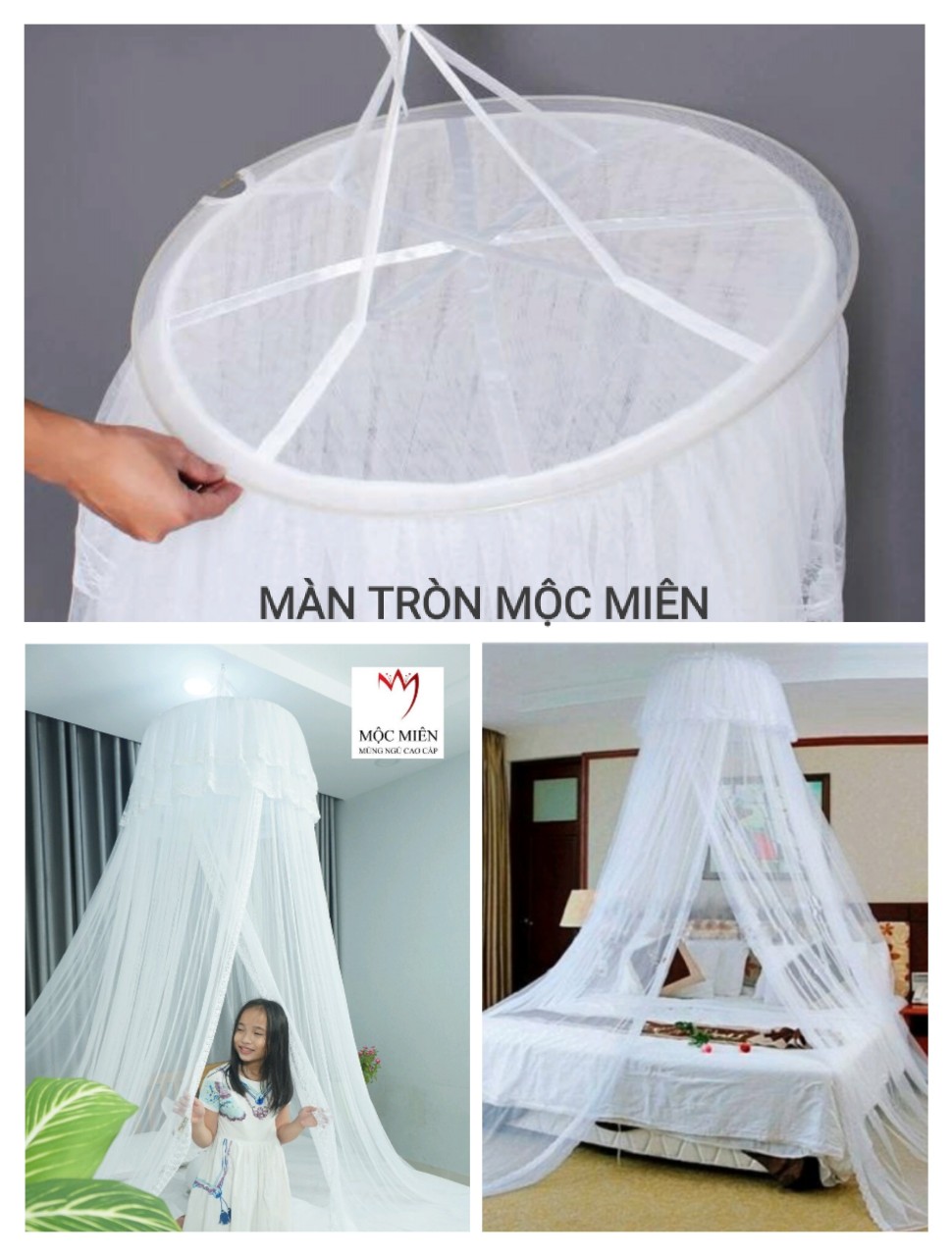 Màn Tròn Công Chúa - Cao Cấp Mộc Miên ( Hình thật )