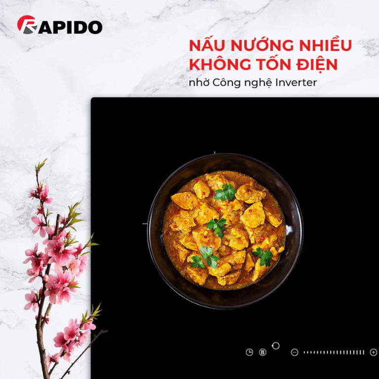 Bếp từ đôi Rapido RI4000BN 4000W 9 cấp độ công suất, công nghệ inverter tiết kiệm điện, bảo hành 24 tháng - Hàng chính hãng