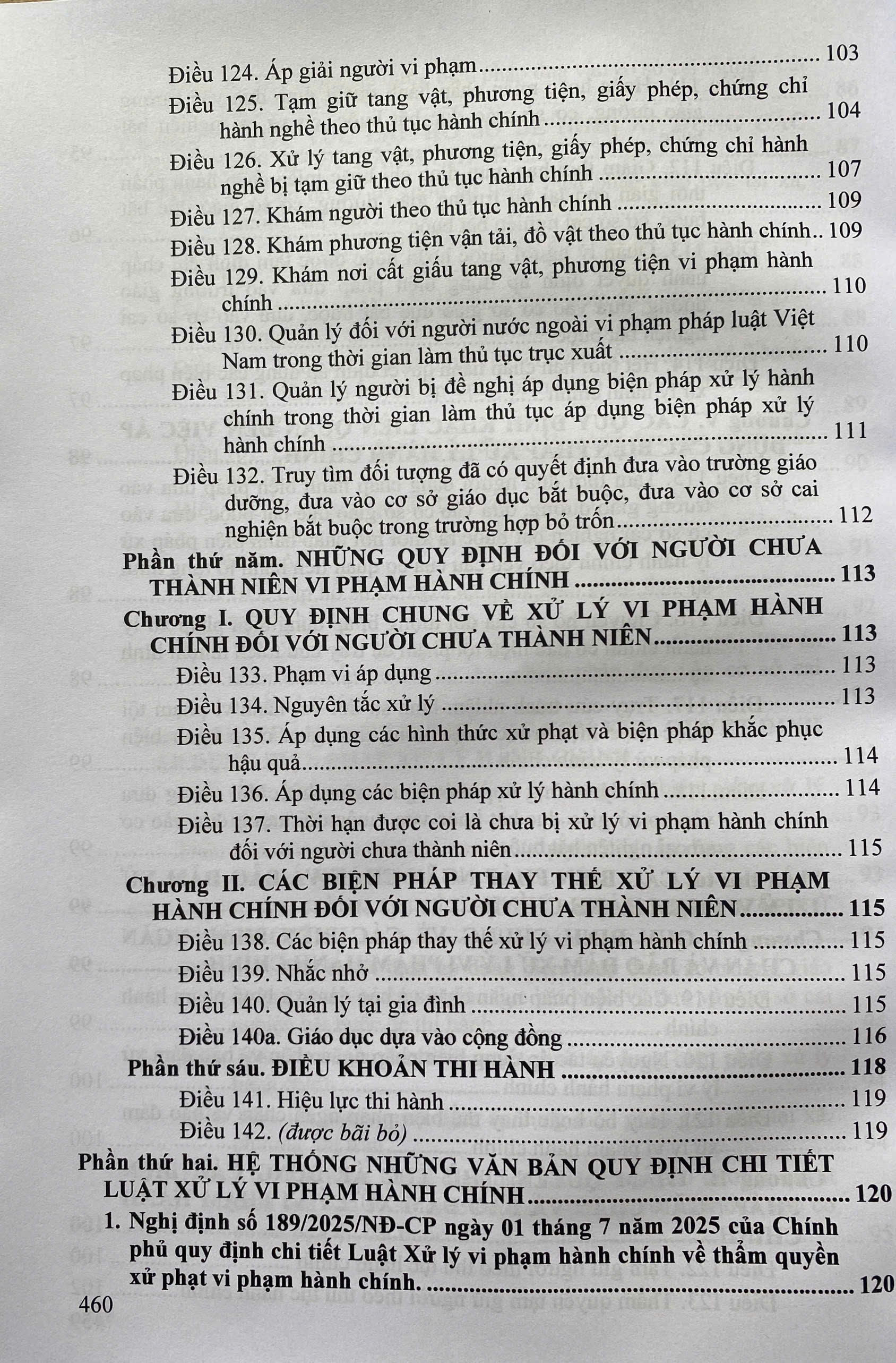 Luật Xử Lý Vi Phạm Hành Chính ( Sửa Đổi, Bổ Sung Năm 2025) Các Quy Định Chi Thiết Và Biện Pháp Thi Hành