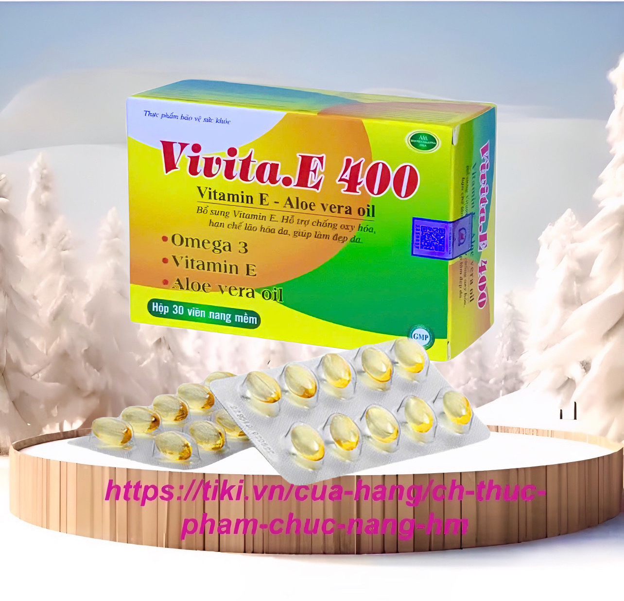 Vitamin E 400iu vivita.E 400 - Hộp 30 viên nang - đẹp da, chống lão hóa