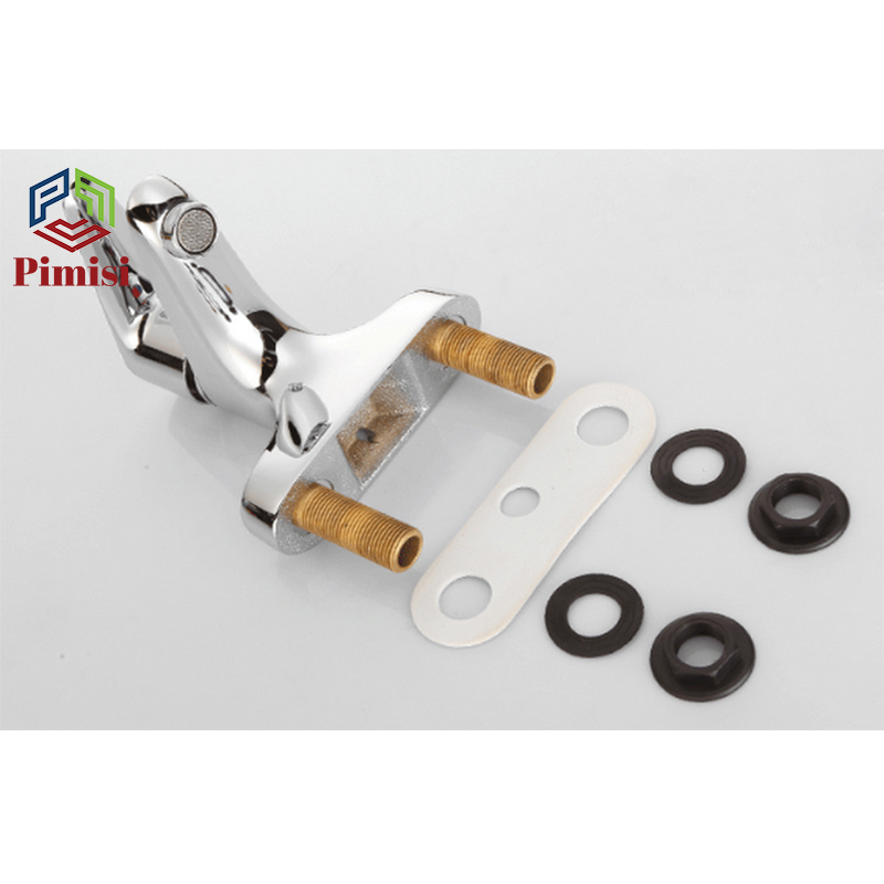 Vòi Chậu Lavabo Nóng Lạnh Pimisi PV-203C Cho Chậu Rửa Mặt 3 Lỗ (2 Chân) Bằng Đồng Thau, Mạ Crom/Niken Sáng Bóng Dùng Trong Nhà Tắm - Chỉnh Nước Bằng Gật Gù Nóng Lạnh Gắn Trên Bồn Rửa Mặt Treo Tường, Đủ Phụ Kiện Xi Phông Và Dây Cấp Nước | Hàng Chính Hãng