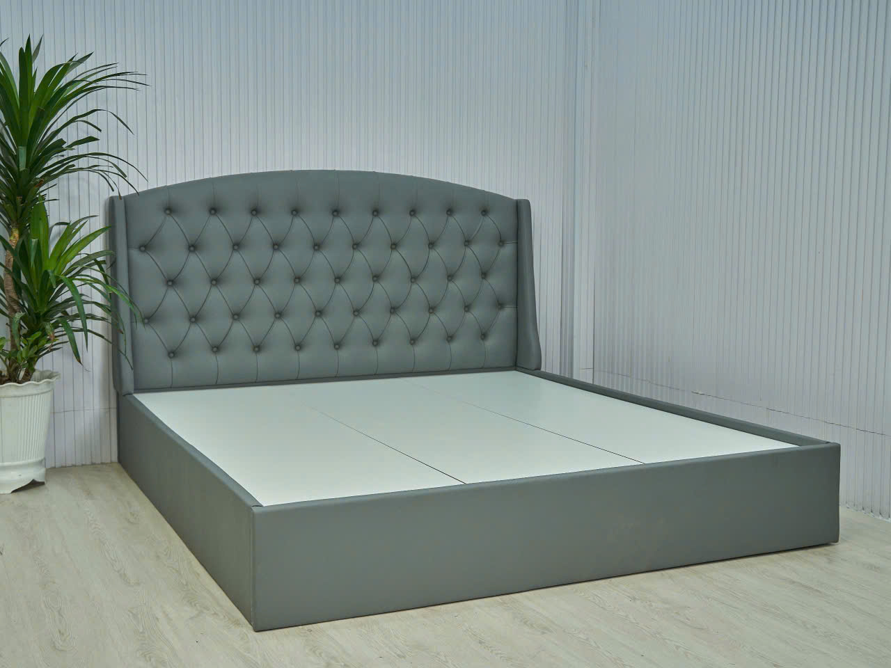 Giường ngủ MDF Juno sofa HLMCT bọc nệm lựa chọn màu ván nệm bọc KT 1m6/1m8