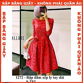 Rập giấy đầm xếp ly tay lửng mã 1272 (BẢN VẼ)