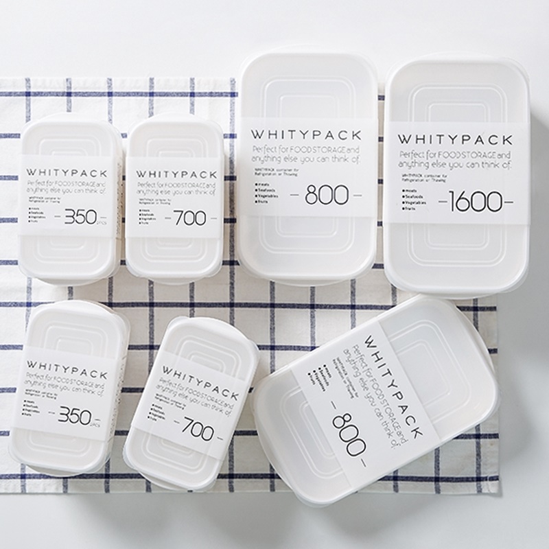 Bộ 05 hộp thực phẩm có nắp đậy an toàn Yamada Whity Pack hàng nội địa Nhật Bản #Made in Japan