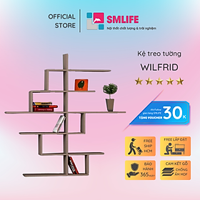 Kệ gỗ trưng bày kiểu dáng thanh lịch SMLIFE Wilfrid
