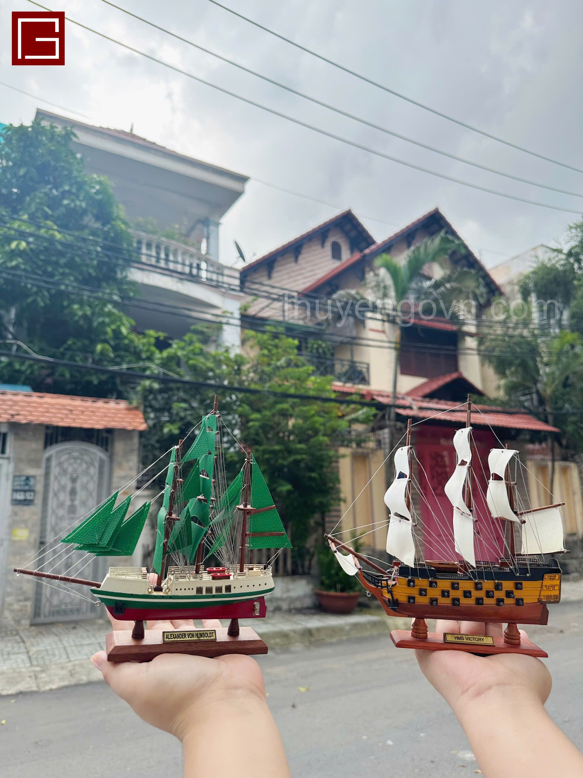 Mô hình thuyền gỗ HMS VICTORY kích thước nhỏ 20cm, thuyền gỗ phong thủy, mô hình trang trí, decor phòng học