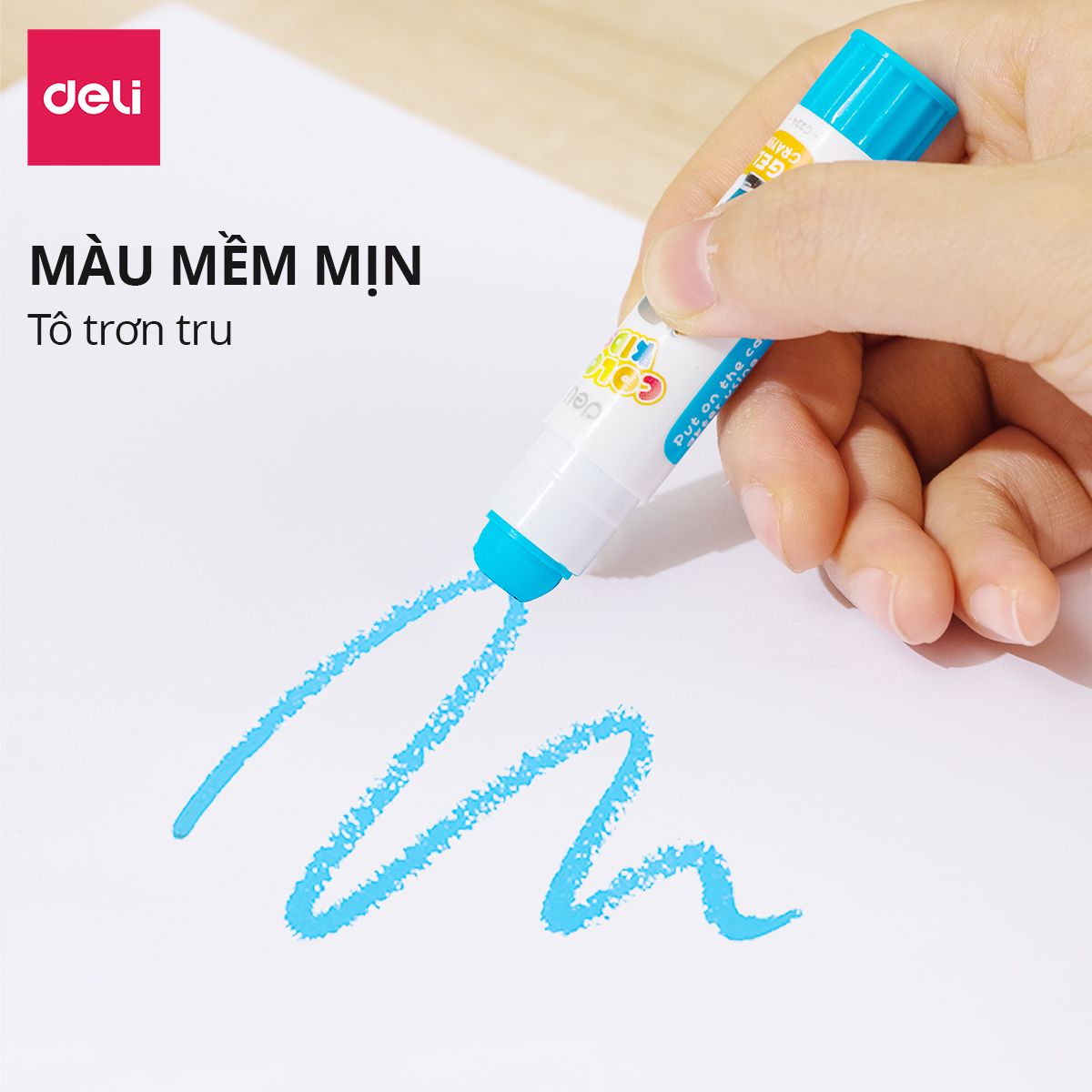 Bút Sáp Màu Dầu Lụa Gấu Con Deli 24 Màu Tươi Đậm Siêu Mịn Rửa Trôi An Toàn Cho Be Học Sinh Tô Màu Vẽ Tranh