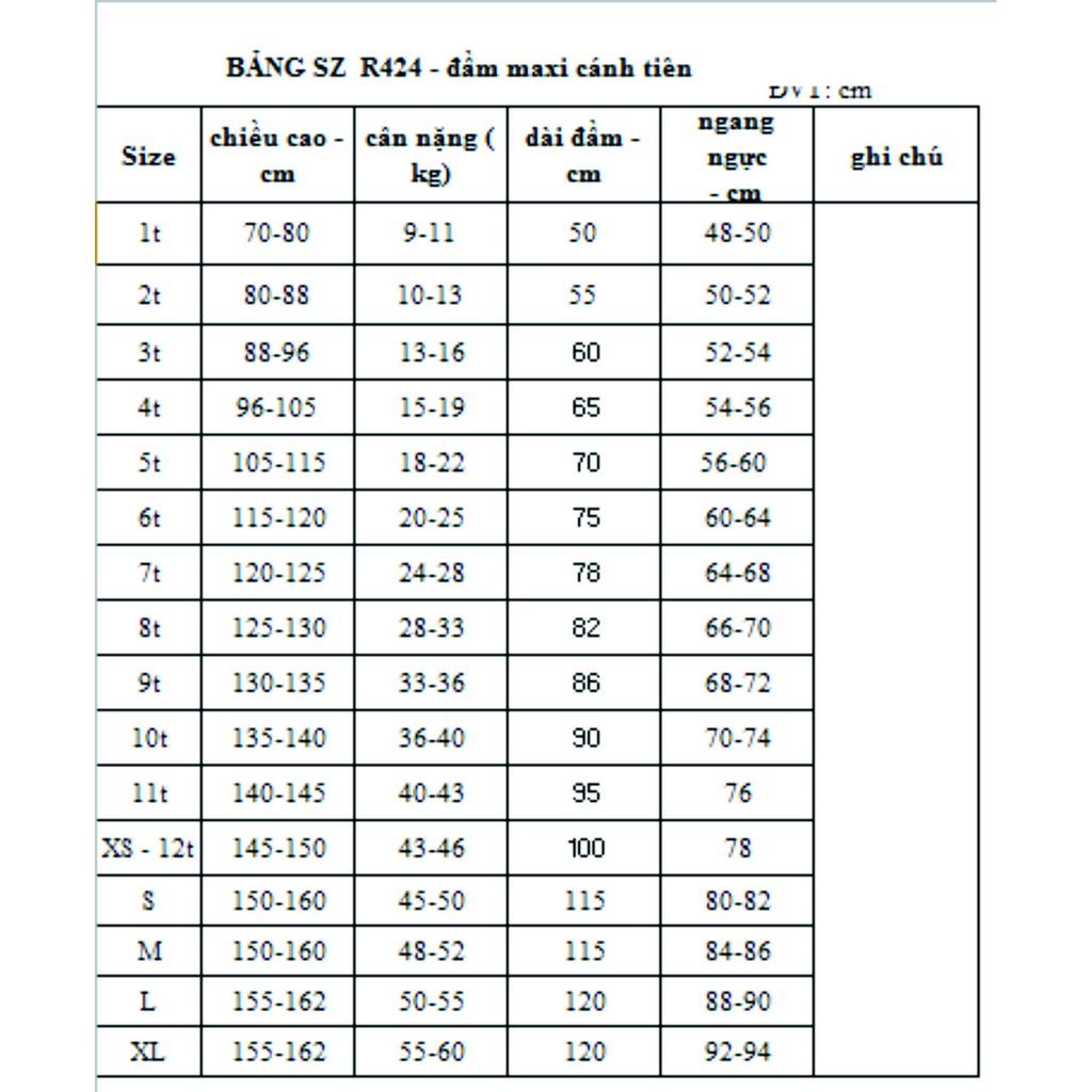 Rập giấy A0 - đầm cánh tiên cho bé R424 (BẢN VẼ)