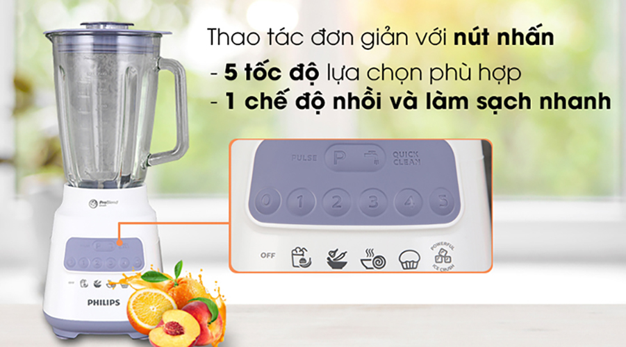 Máy xay sinh tố Philips HR2222/00 (700W) - Hàng Chính Hãng
