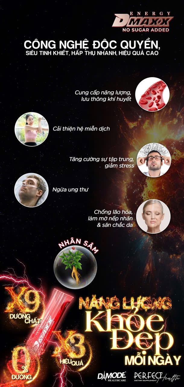DMAXX thức uống bổ sung vitamin năng lượng không đường DAMODE 77 gói màu đỏ mỗi gói 2,2gr