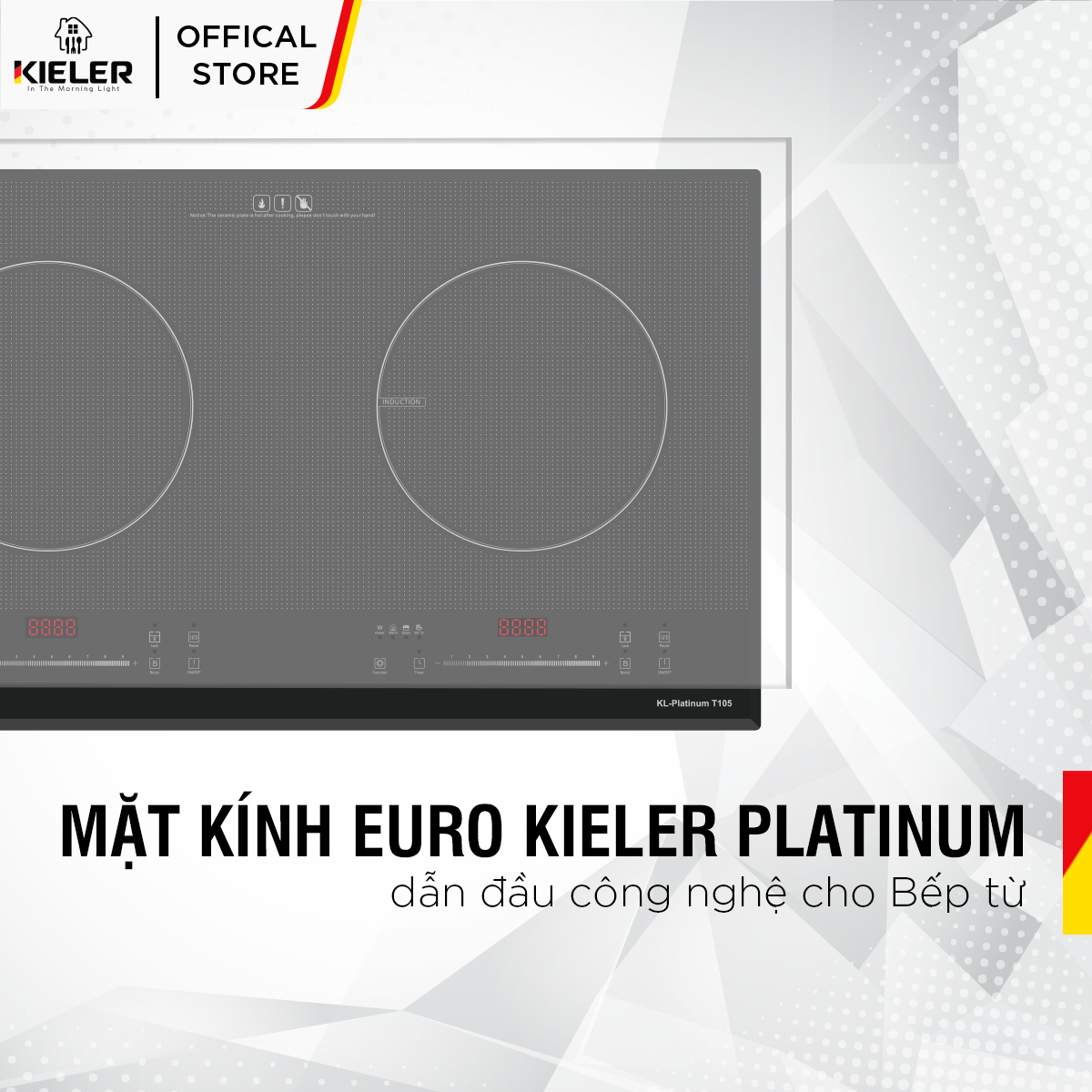 Bếp điện từ đôi Kieler KL-PLATINUM T105 mặt kính Euro Kieler Platinum, Bếp điện từ nhiều chế độ cảm ứng chống tràn 4400W - Hàng Chính Hãng