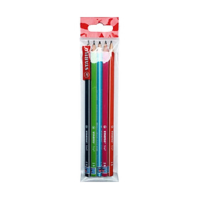 Bộ bút chì gỗ STABILO Trio 369 2B thân tam giác sọc trắng - Bộ 5 bút 5 màu (PC369-C5)