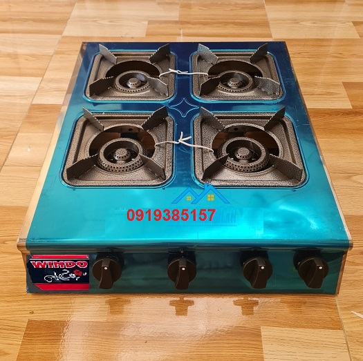 Bếp gas công nghiệp 4 họng,bếp gas 4 lò Windo chuyên mỳ cay , bánh xèo. Hàng chính hãng