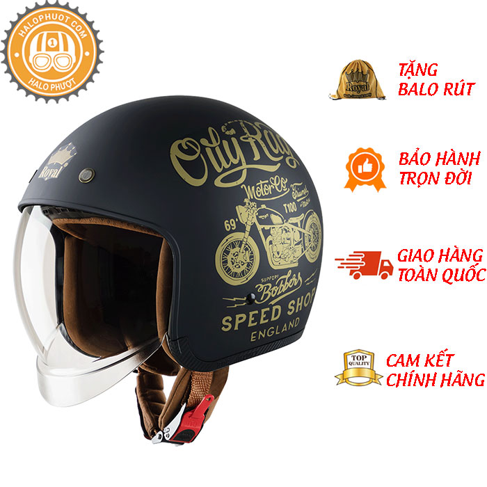 Nón bảo hiểm 3/4 (Openface) Royal M139 Tem