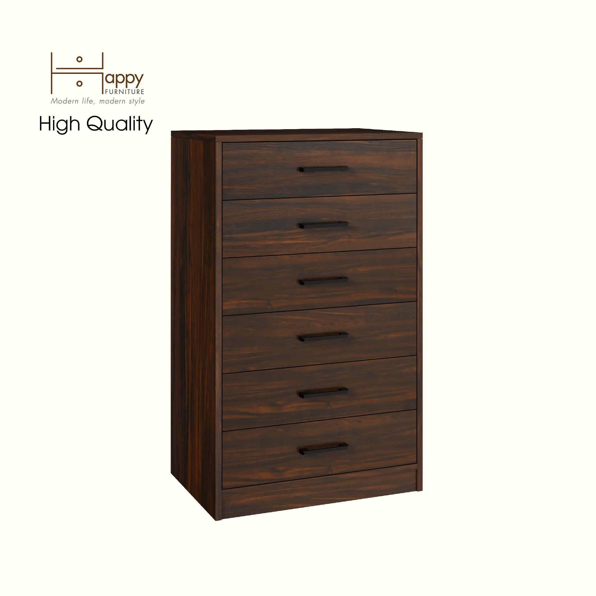 HAPPY FURNITURE , HEINEE - Tủ lưu trữ 6 ngăn kéo, THK_234 , 60cm x 40cm x 84cm DxRxC, sản phẩm phổ thông