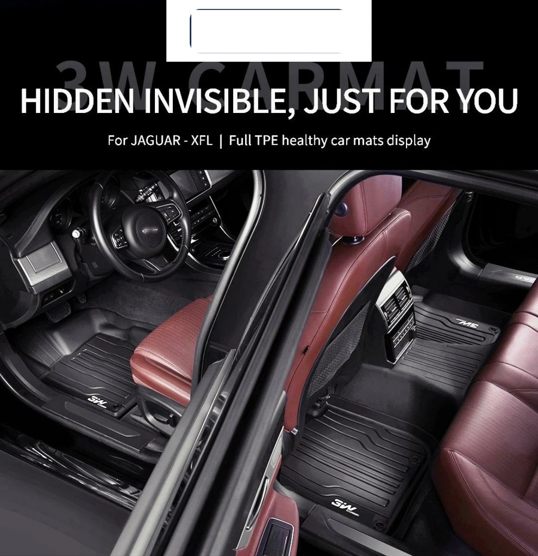 Thảm lót sàn xe ô tô JAGUAR XE 2014- đến nay Nhãn hiệu Macsim 3W chất liệu nhựa TPE đúc khuôn cao cấp - màu đen