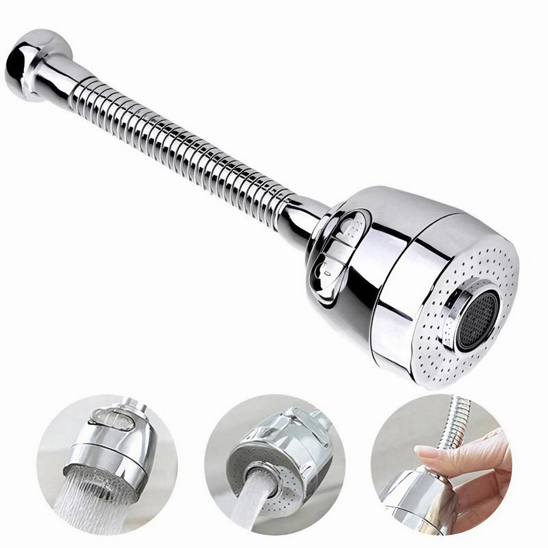 Đầu gắn vòi nước rửa chén KG16, xoay 360 tăng áp tiết kiệm nước phù hợp được tất cả các vòi, chất liệu inox304 - Hàng chính hãng