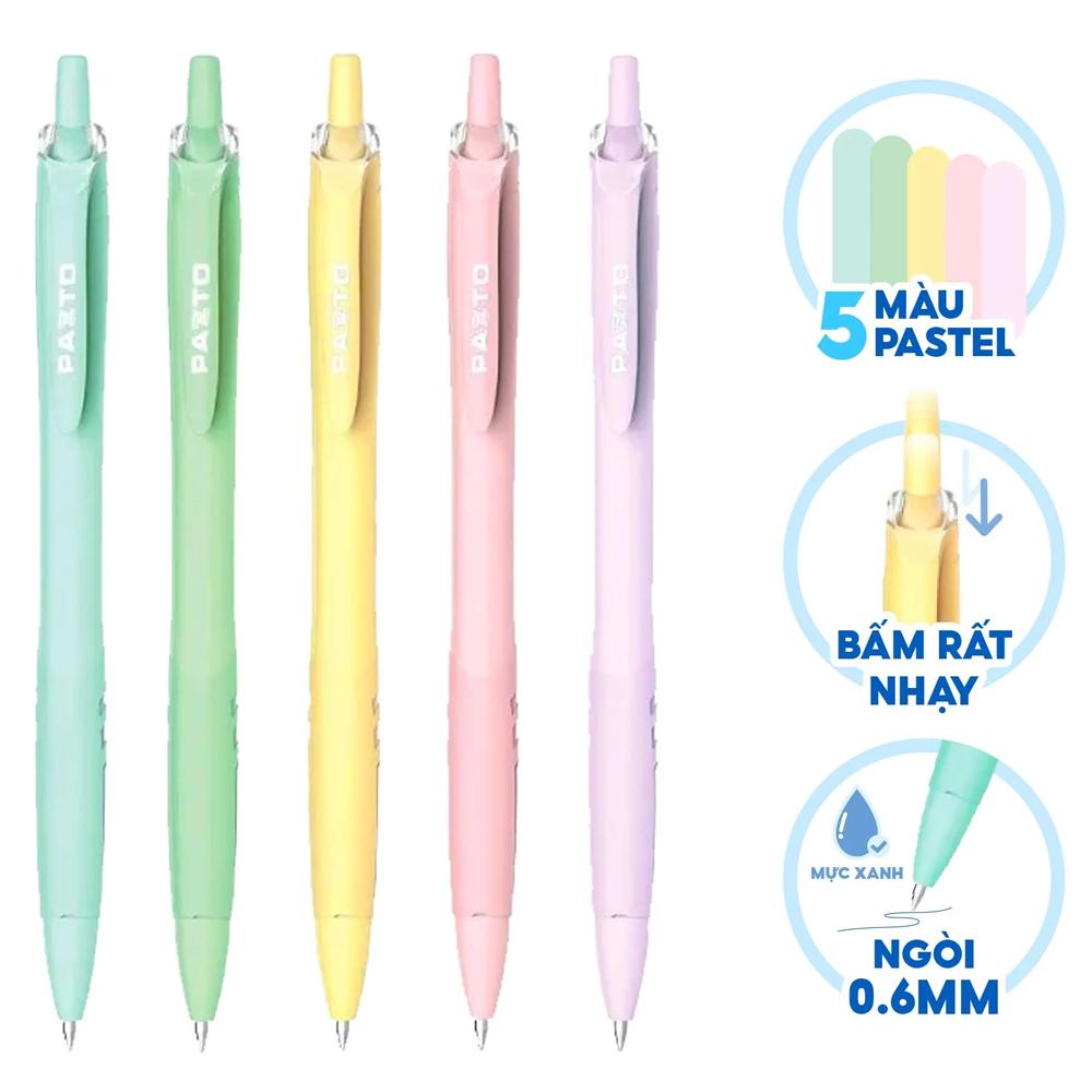 Vỉ 5 Bút Gel 0.6 mm - Thiên Long FO-GELB039/VN - Mực Xanh