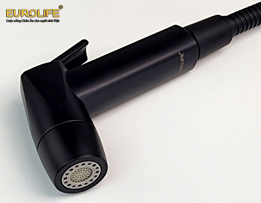 Bộ xịt vệ sinh 2 chế độ chảy, khóa thông minh Eurolife EL-X14 ( 2 màu lựa chọn : Đen mờ và mạ Crôm)