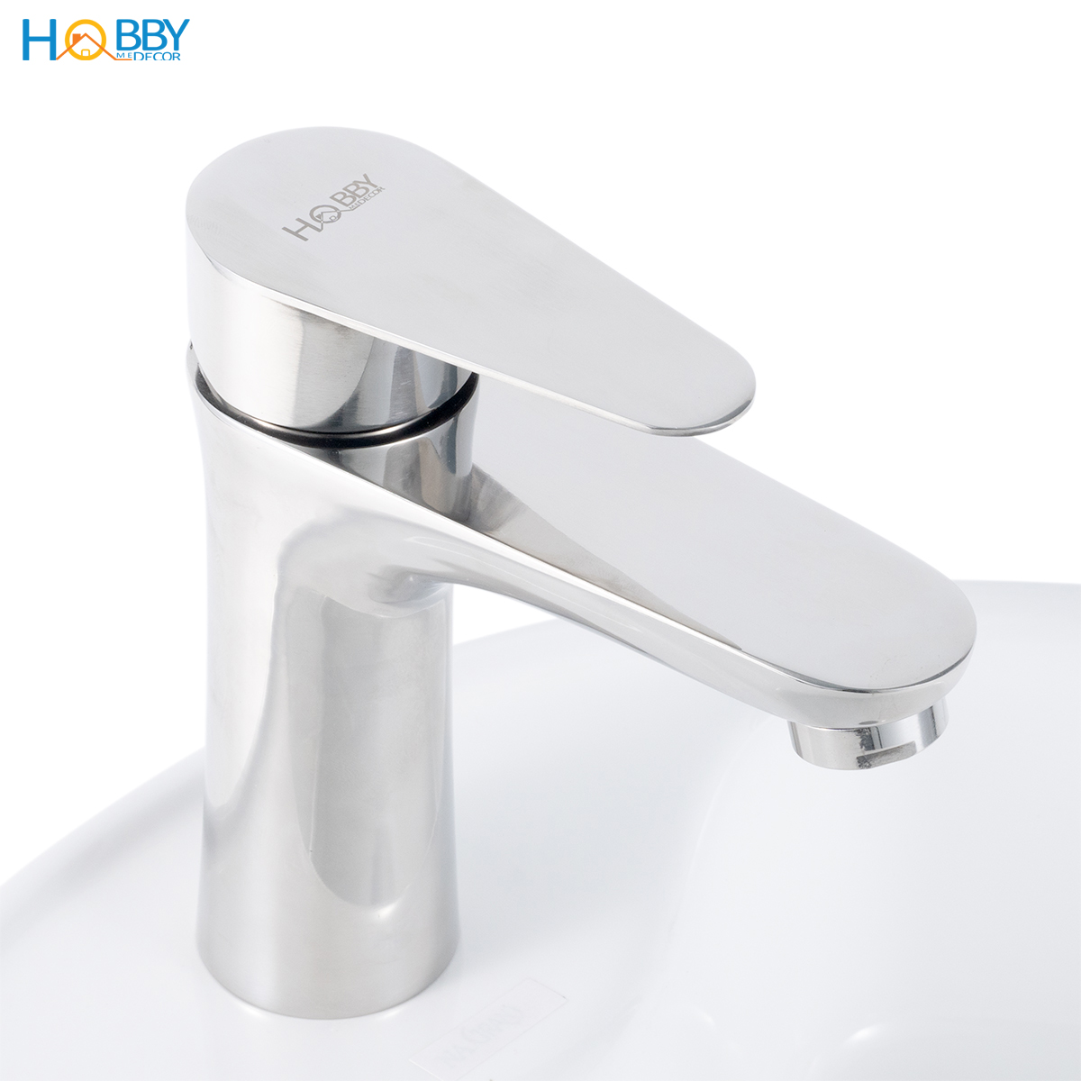 Vòi chậu rửa mặt lavabo nóng lạnh inox 304 bóng Hobby home decor VRM9