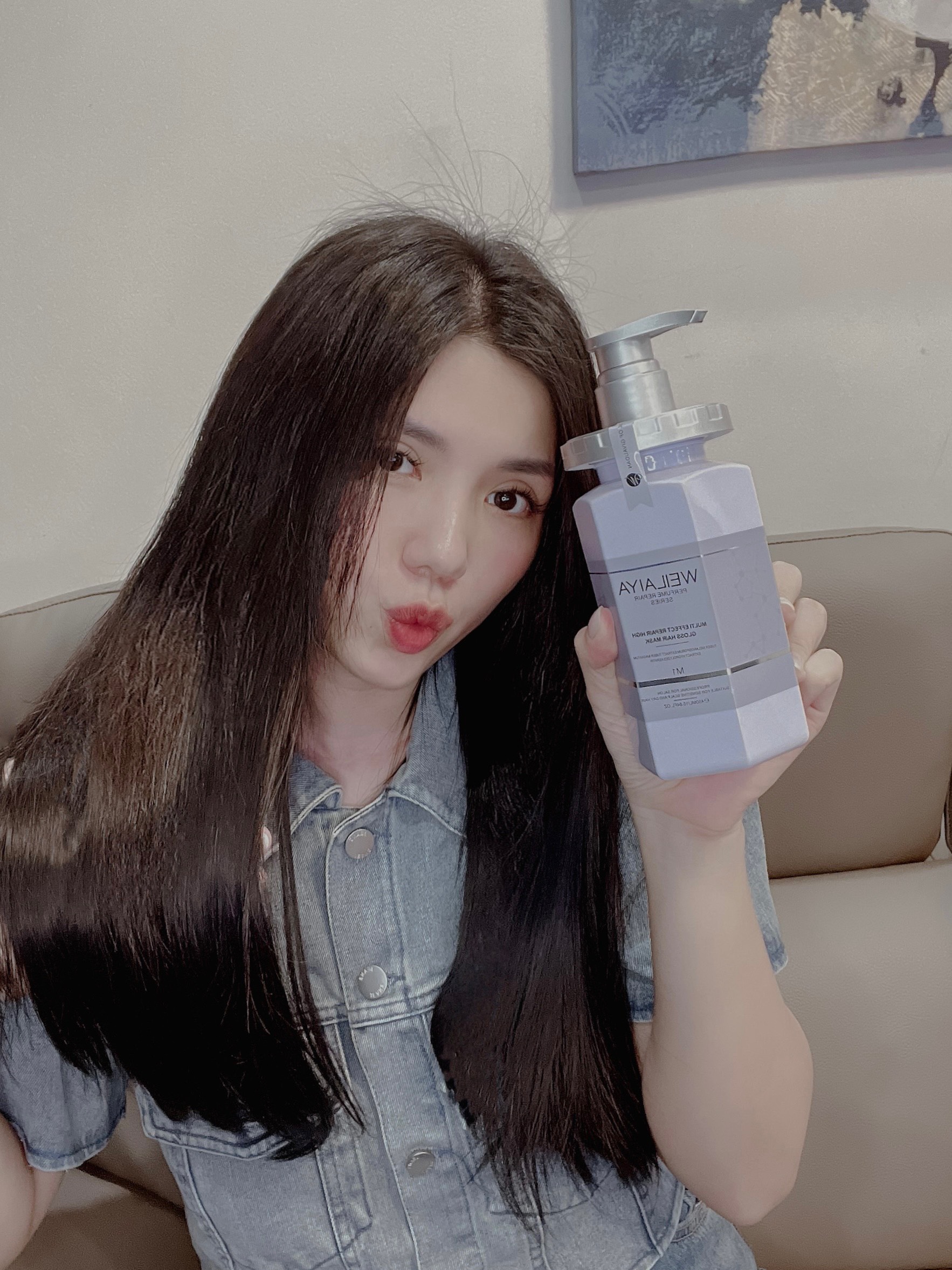 Dầu hấp tóc đa tầng hàn gắn liên kết tóc Weilaiya 450ml Hỗ trợ làm suôn mượt tóc, giúp tóc bóng khỏe - Tặng mũ hấp tóc
