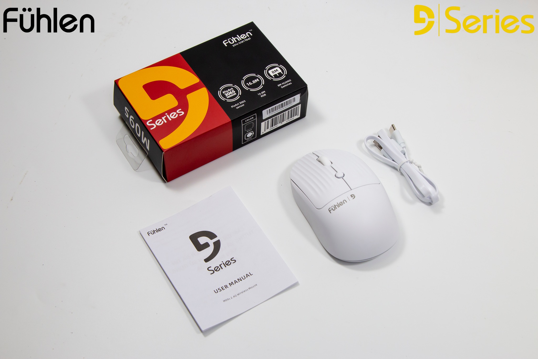 Chuột không dây Pin sạc led RGB Fuhlen M09s - Siêu bền, pin 600 mAh, Bh 2 năm- Hàng chính hãng