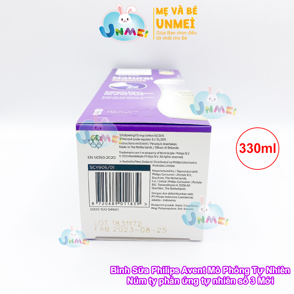 Bình sữa mô phỏng tự nhiên mới hiệu Philips Avent cho trẻ từ 3 tháng tuổi (330ml-đơn)_SCY906.01