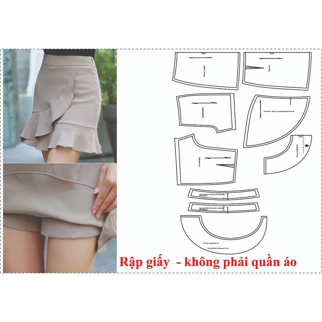 Rập giấy A0 chân váy có quần bên trong mã 725 (BẢN VẼ)