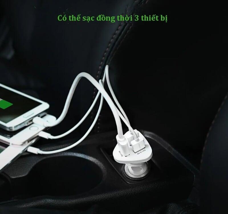 Ugreen UG40285CD124TK 29W màu Trắng Bộ sạc ô tô 3 cổng USB - HÀNG CHÍNH HÃNG