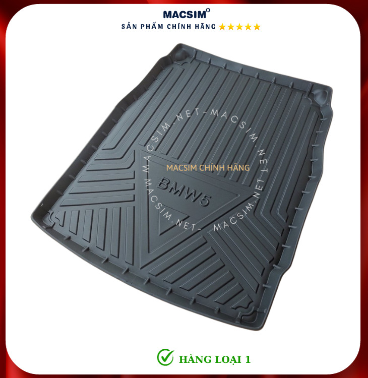 Thảm lót cốp xe ô tô qd Vinfast Lux A 2018-đến nay nhãn hiệu Macsim chất liệu TPV cao cấp màu đen