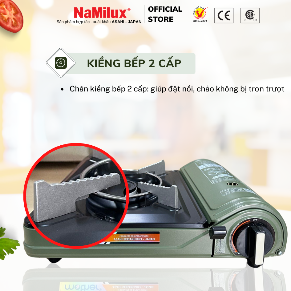 Bếp Gas Mini Cao Cấp NaMilux NH-P3320PF│Van Ngắt Gas An Toàn 2 Cấp│Công Suất 2.6 Kw (2.200 kcal/giờ)│Hàng Chính Hãng