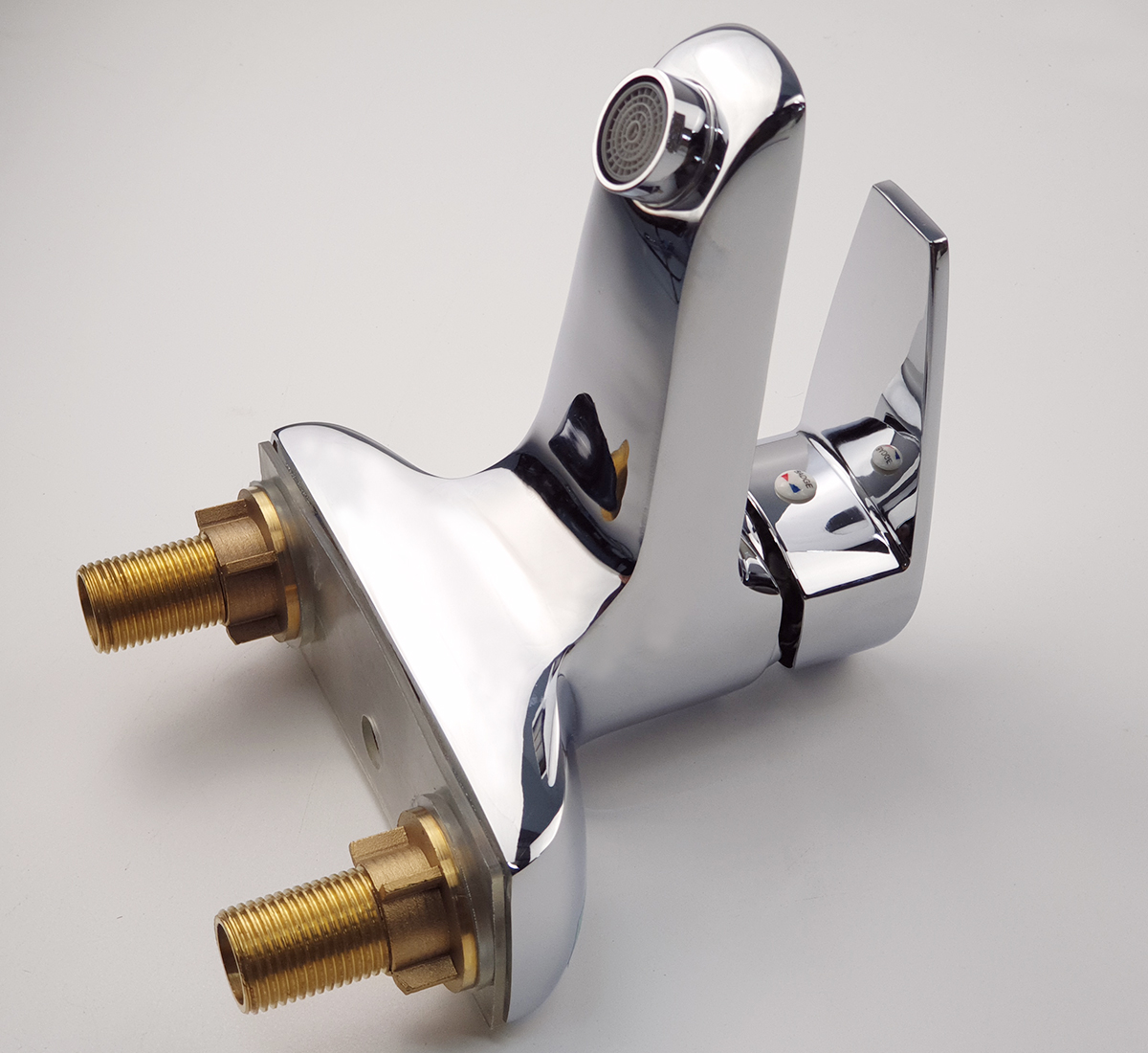 Vòi Lavabo nóng lạnh 2 chân Đồng mạ Chrome Eurolife EL-SUN 03 (Trắng bạc)