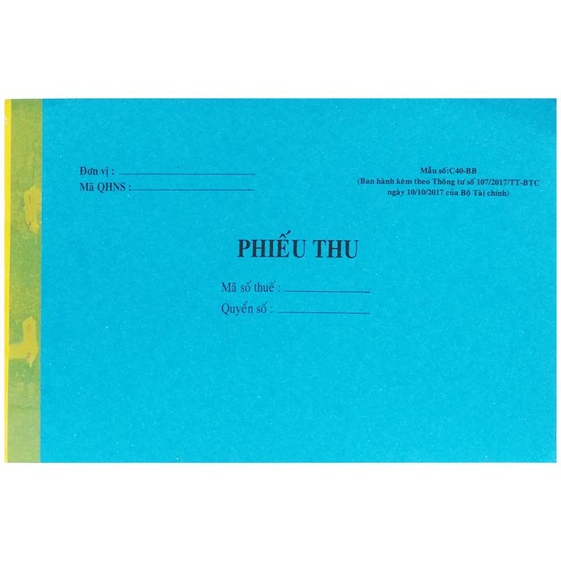 Phiếu Thu 2 Liên 100 Tờ