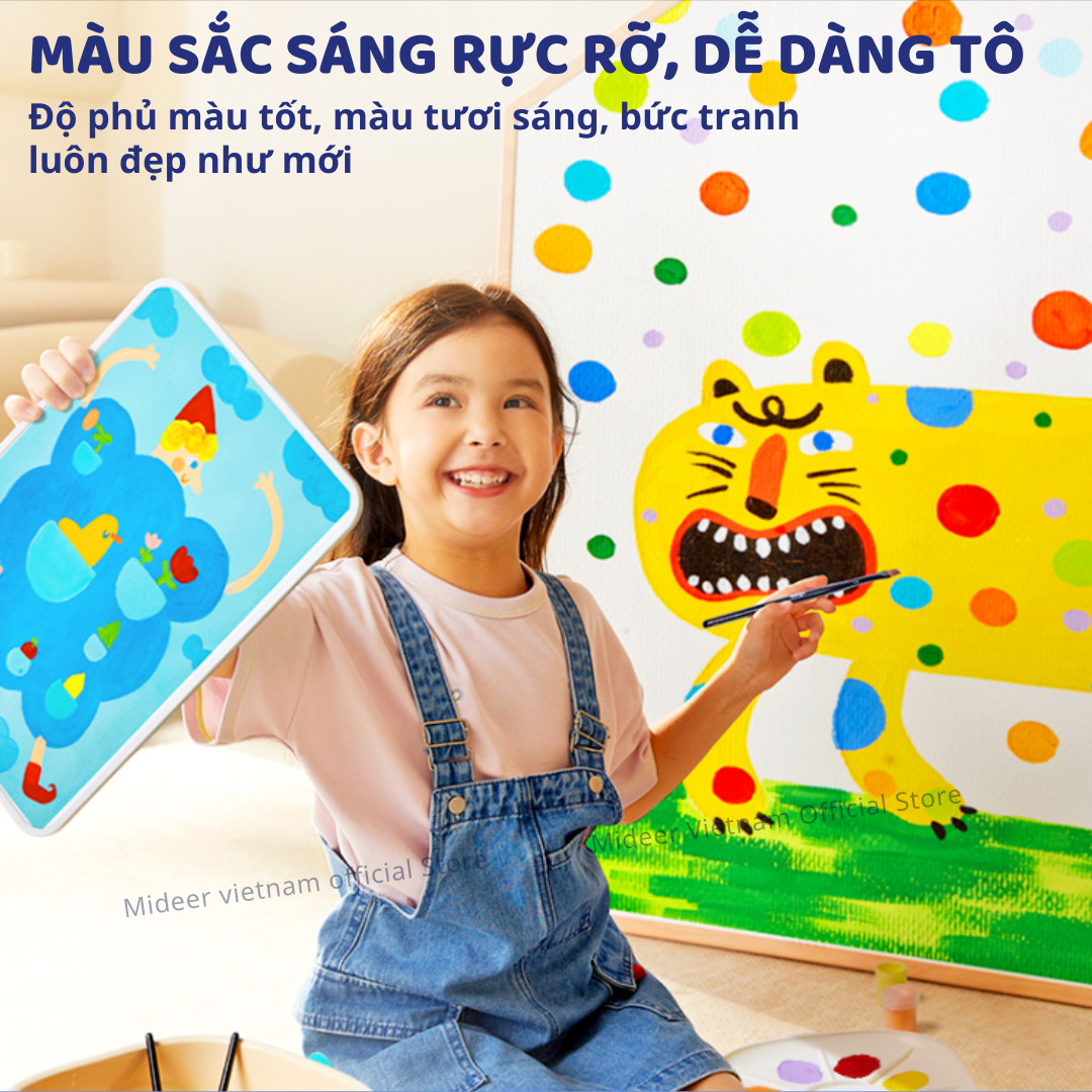 Màu sơn dầu Acrylic Mideer Portable Gouache Paint Bucket Set