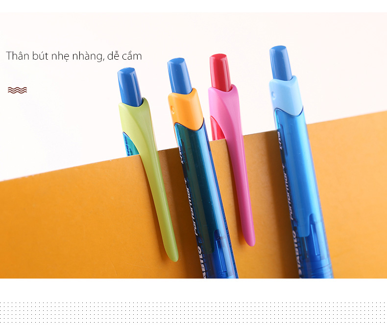 Hộp Bút bi STABILO Performer+ BP328 - Hộp 10 bút xanh 0.5mm + Bút xóa CPS88 (BP328XF/10-BU+)