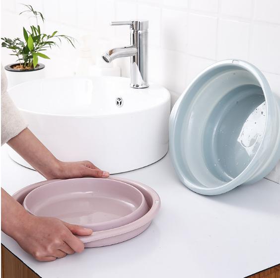 Thau nhựa gấp gọn 35x22.5x10.5cm, dùng khi sinh nở và chăm sóc người già, trẻ em -màu giao ngẫu nhiên
