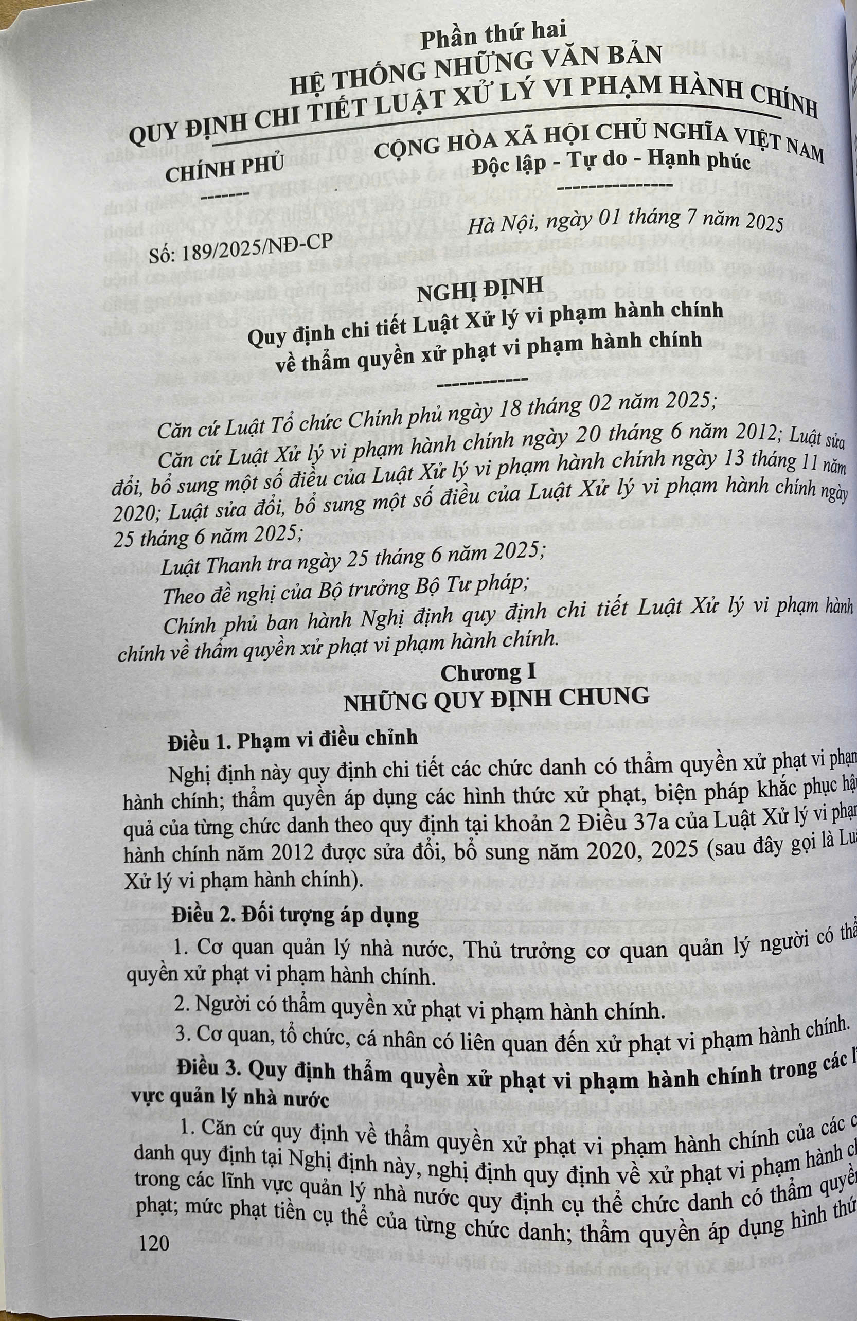 Luật Xử Lý Vi Phạm Hành Chính ( Sửa Đổi, Bổ Sung Năm 2025) Các Quy Định Chi Thiết Và Biện Pháp Thi Hành