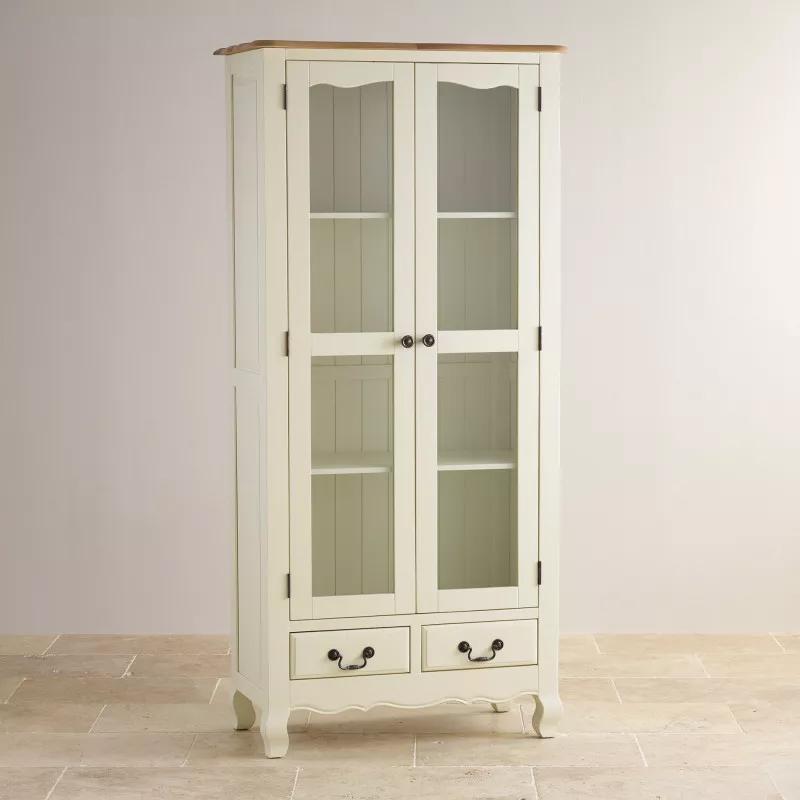 Tủ Trưng Bày 2 Cánh Kính Bella Gỗ Sồi Ibie LSD2BELO - Trắng (90 x 42 cm)