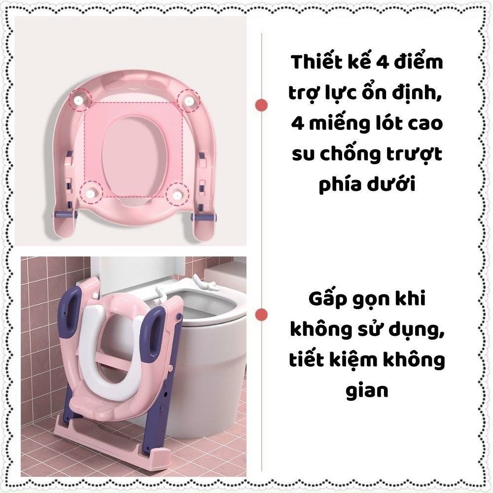 Thang Bô, Thang Đi Vệ Sinh Có Nắp Đậy Tiện Lợi Dành Cho Bé Trai Và Bé Gái - Hàng Chính Hãng