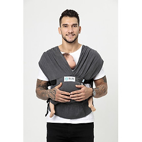 Địu vải BUBI Gen 3 - COTTON 100% - XÁM LÔNG CHUỘT