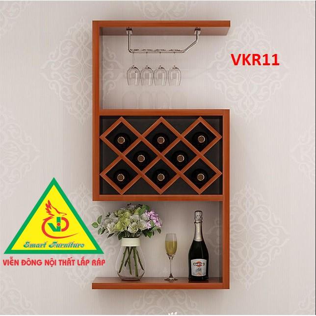Kệ treo tường bằng gỗ, KHÔNG KÈM giá treo ly VKR11 - Nội thất lắp ráp