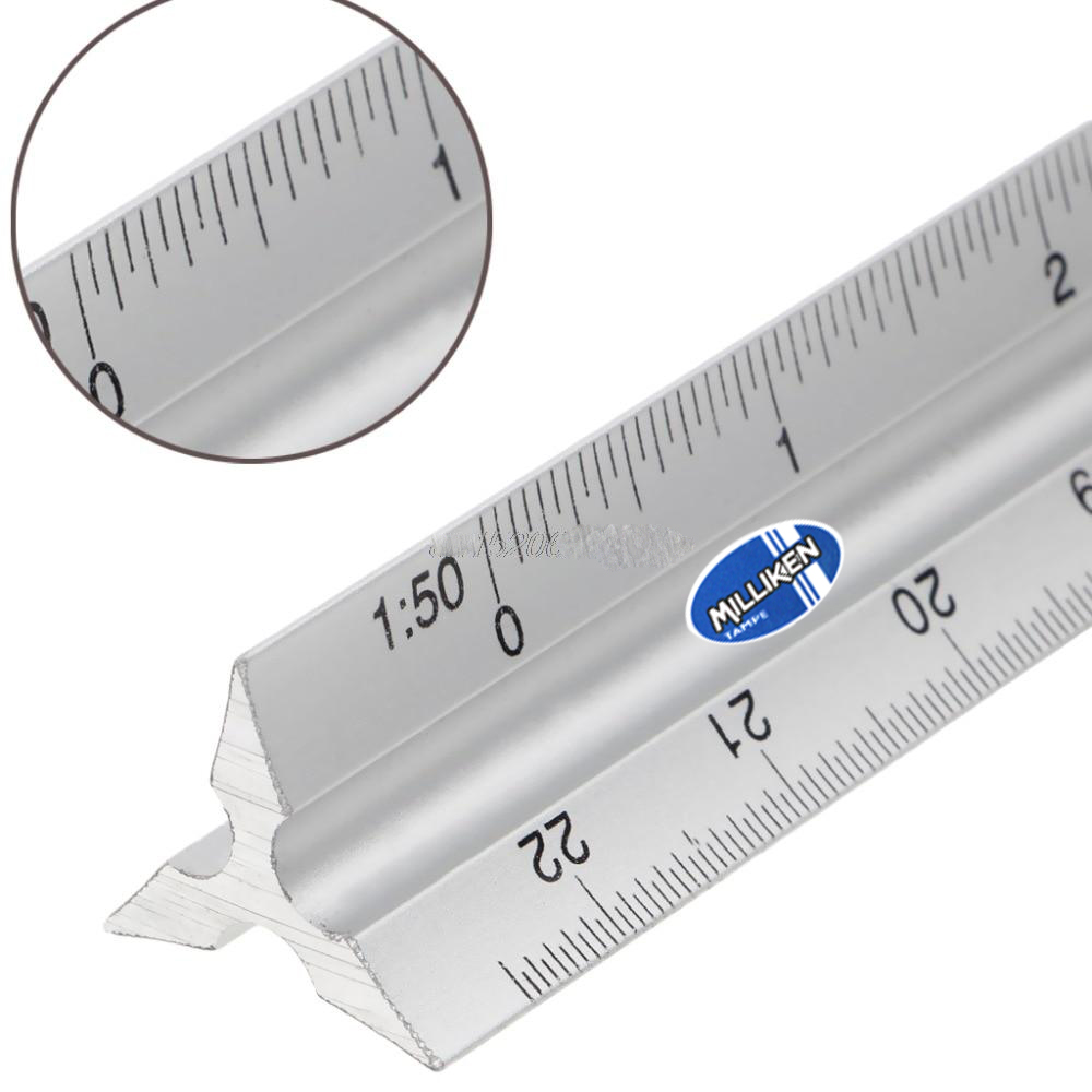 Thước tỷ lệ 3 cạnh bằng hợp kim nhôm đo tỷ lệ nhỏ Milliken - Màu ngẫu nhiên