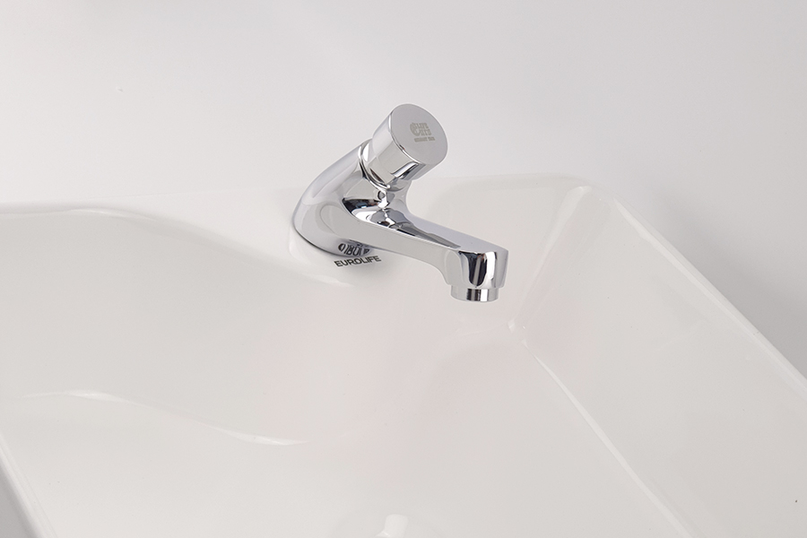 Vòi Lavabo lạnh nhấn hơi Eurolife EL-119 (Trắng bạc)