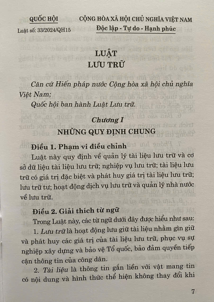 Luật Lưu Trữ Năm 2024