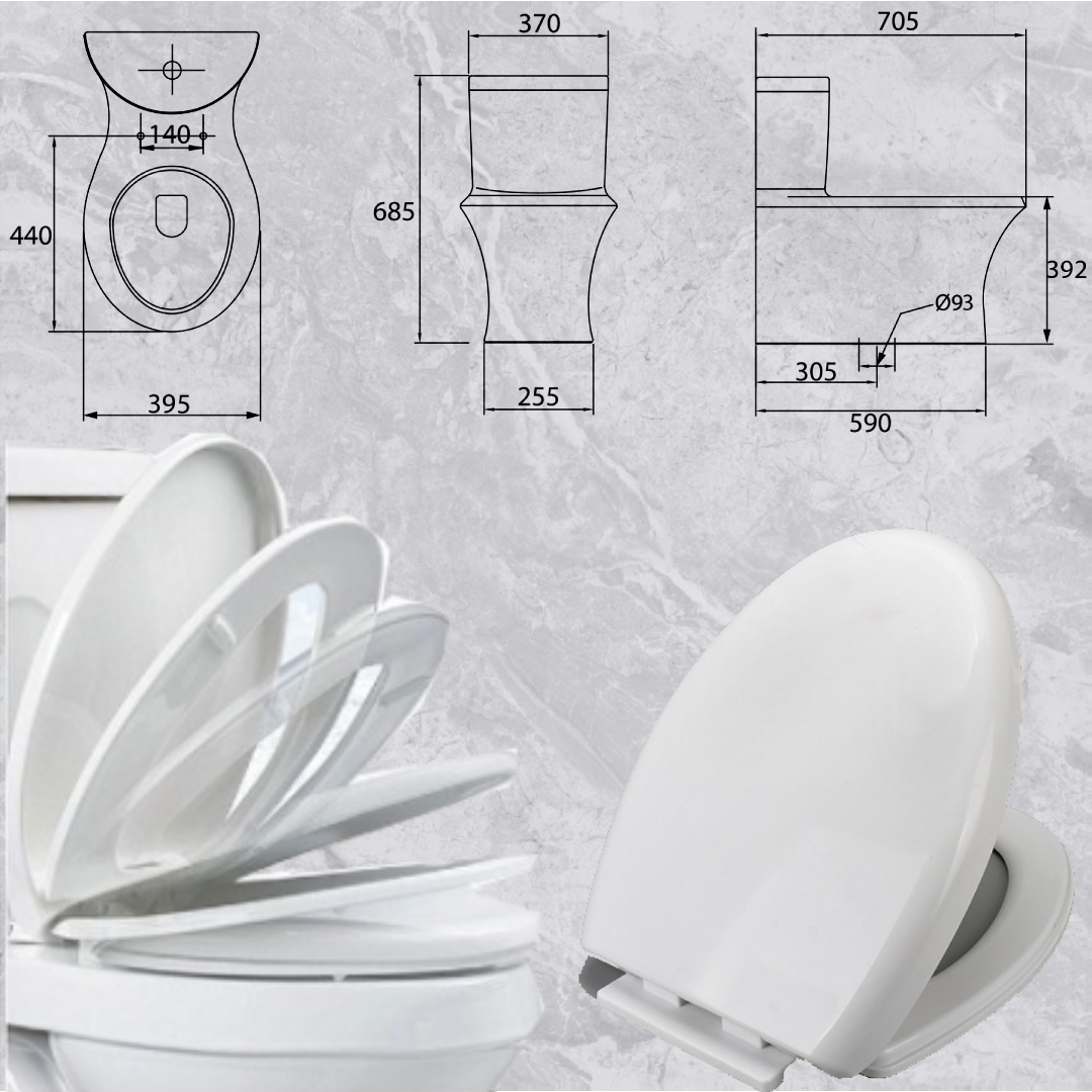 BỒN CẦU MỘT KHỐI CAO CẤP MÃ S-1105.1 ( SPIRIT )