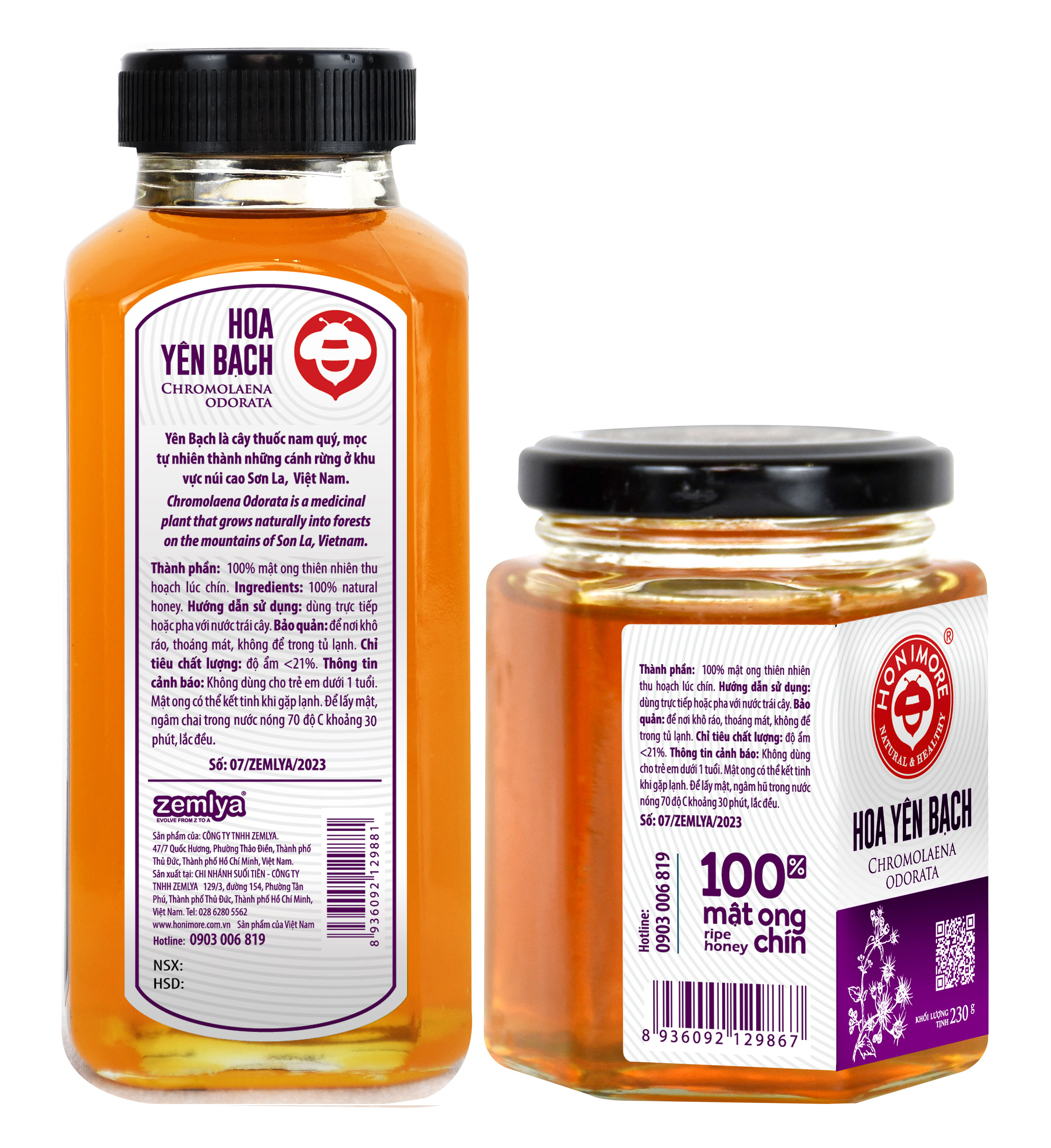 Mật ong chín HONIMORE Hoa Yên Bạch 500g _ Mật ong chín Tây Bắc (Mua 2 tặng 1 cùng loại)