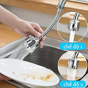 Vòi Rửa Chén Bát Tăng Áp Nhựa Mạ Điện Nối Dài 2 Chế Độ Nước Xoay 360 Độ Tiết Kiệm Nước , Không Rỉ Sét Thân Vòi Dài Xoay Chuyển Linh Hoạt, 2 Chế Độ Nước Tiện Dụng