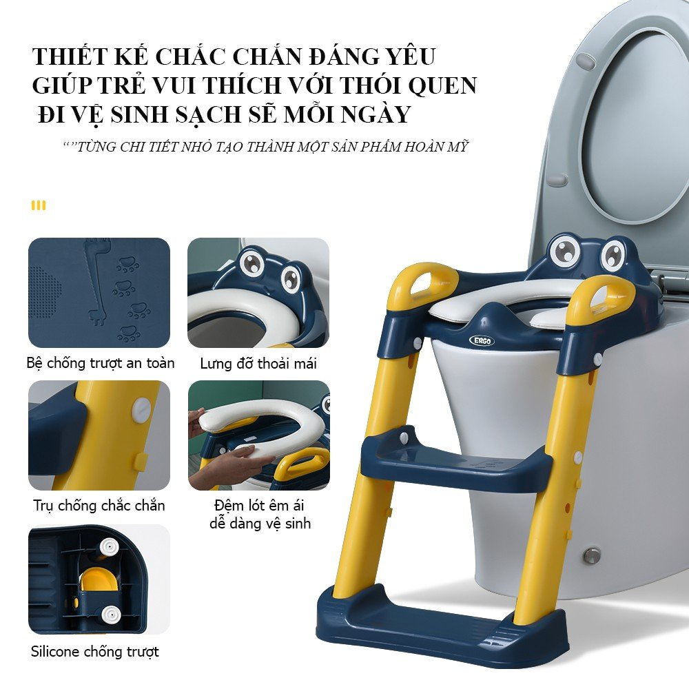 Thang Bô, Thang Đi Vệ Sinh Có Nắp Đậy Tiện Lợi Dành Cho Bé Trai Và Bé Gái - Hàng Chính Hãng