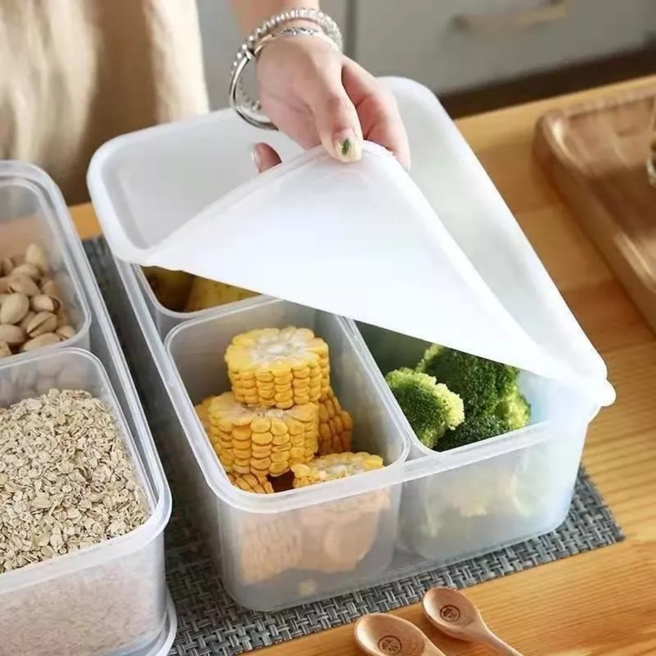 Hộp Bảo Quản Thực Phẩm Trong Tủ Lạnh Tiện Lợi Có Nắp Đậy Tránh Vi Khuẩn - Hàng Chính Hãng MINIIN