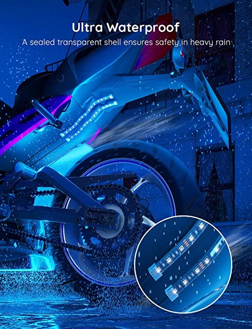 Đèn gầm xe máy Govee Motorcycle LED Light Kits H6194 | Gồm 12 dải led kháng nước, RGB 16 triệu màu nháy theo nhạc